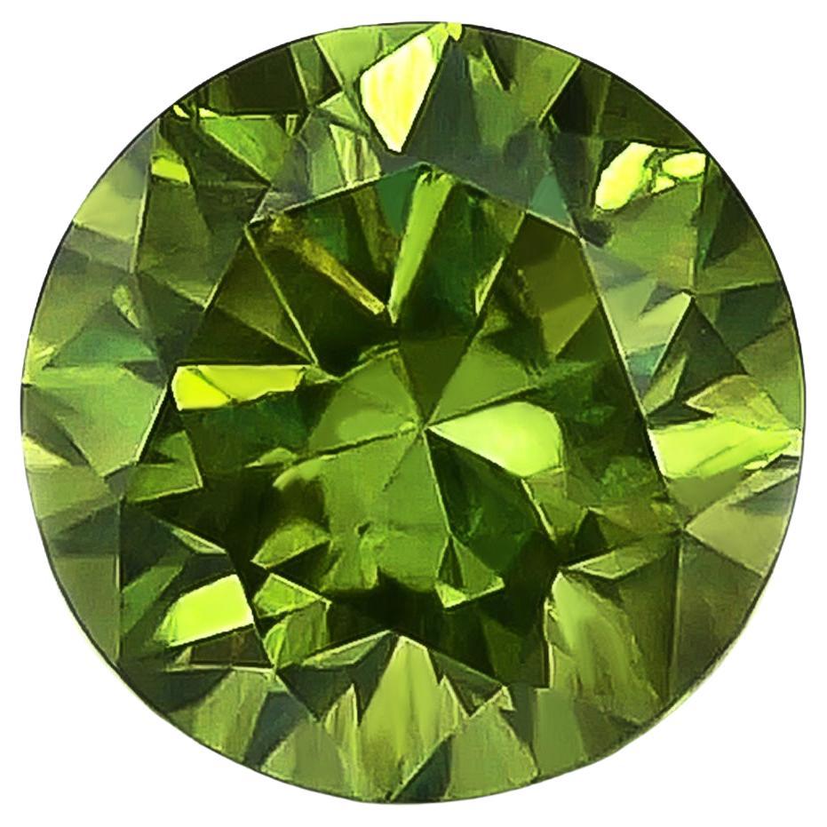 GIA Certified 1.94 Сarat Natural Russian Round Demantoid Garnet, Gem Garnet