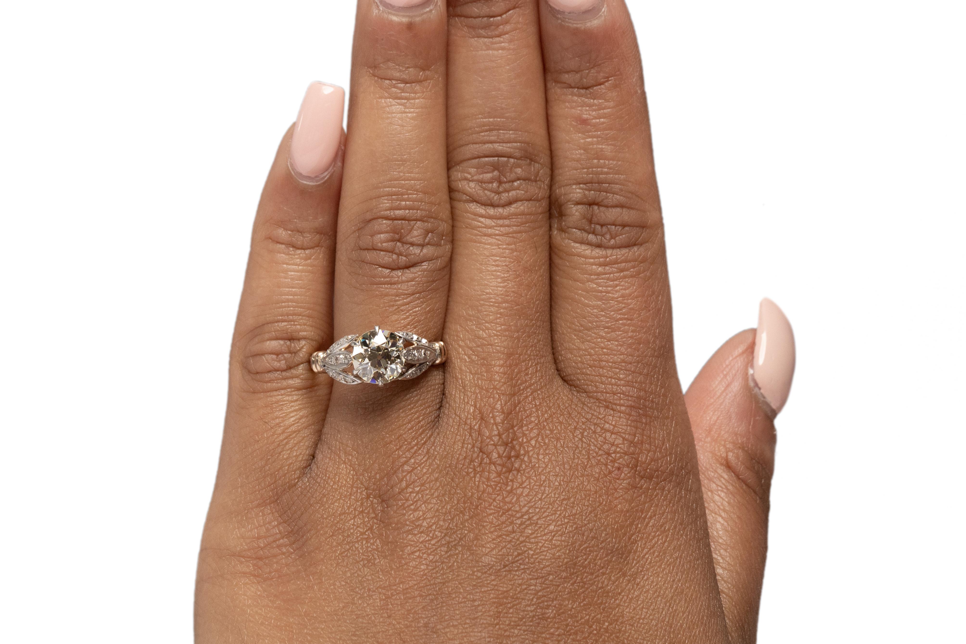 GIA Certified 1.94 Carat Edwardian Diamond 14 Karat & Plat Head Engagement Ring In Good Condition For Sale In Atlanta, GA