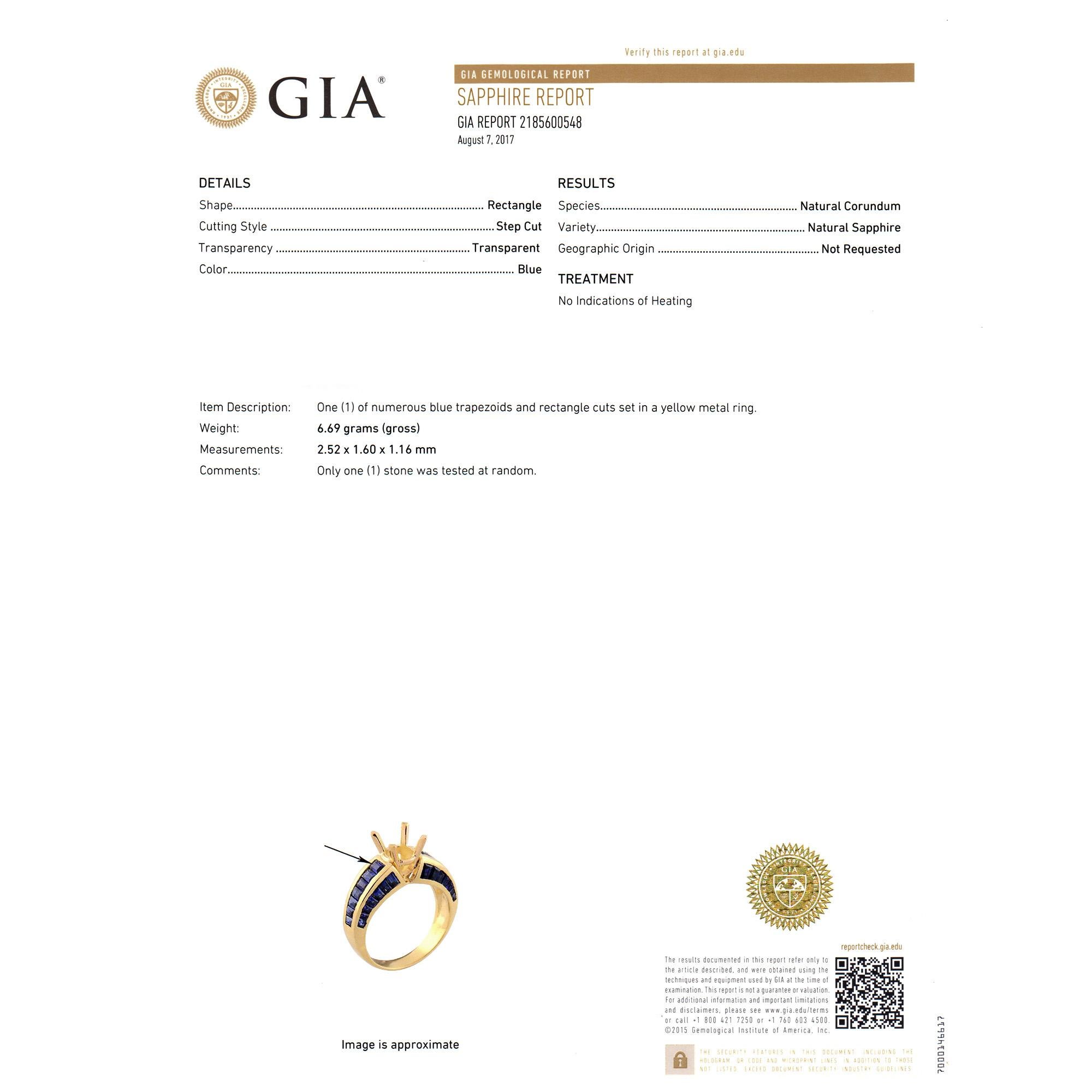 GIA Certified 1.94 Carat Light Yellow Diamond Sapphire Gold Engagement Ring For Sale 2