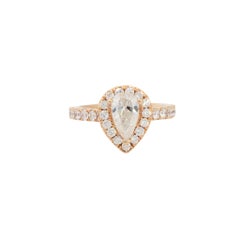 GIA Certified 1.94 Carat Pear Shaped Diamond Engagement Ring 18 Karat In Stock