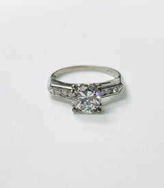 GIA Certified 1940 Old European Cut Diamond Engagement Ring in Platinum