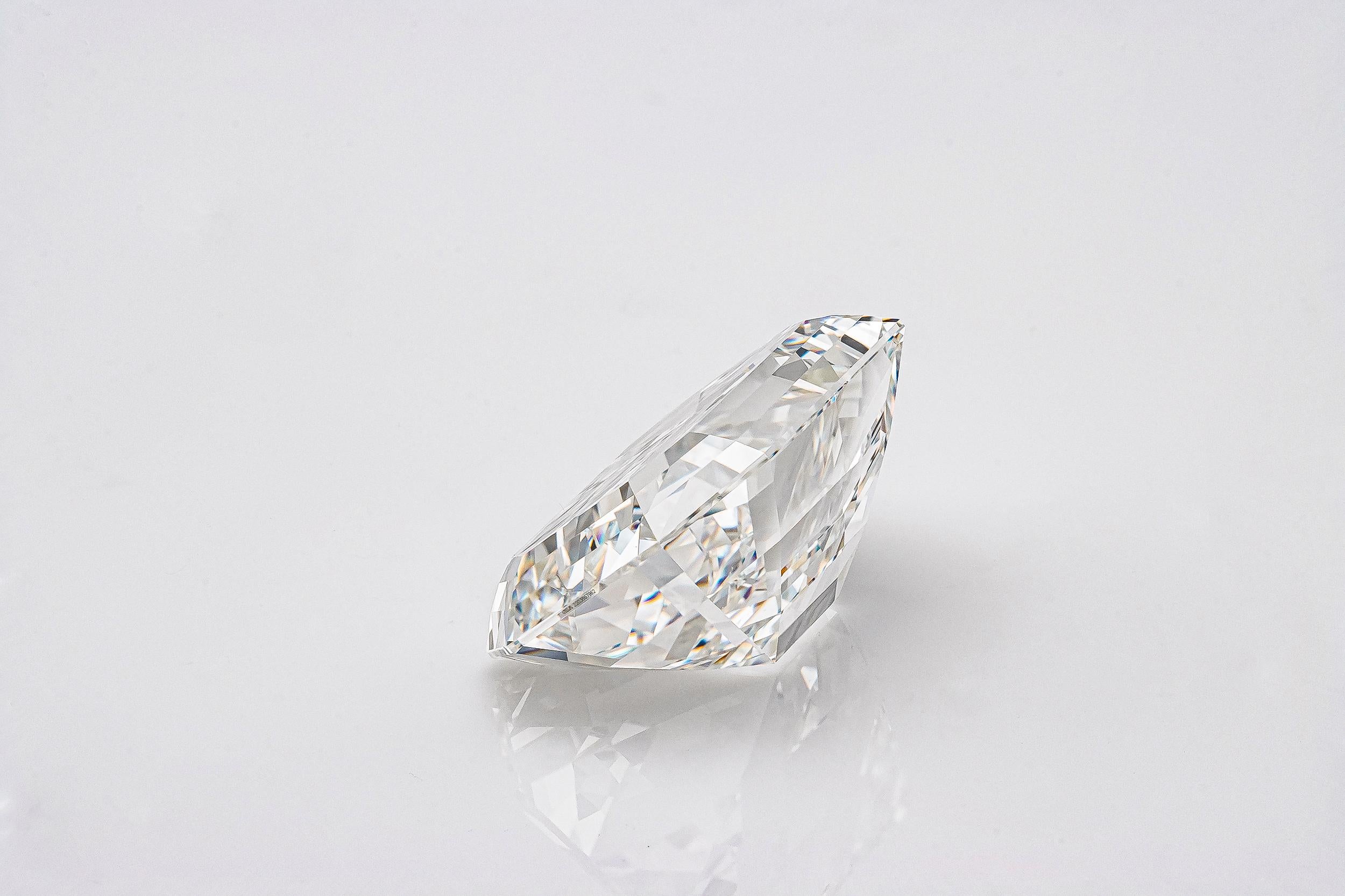 Women's or Men's GIA Certified 19.43 Carat Emerald Cut Diamond, H-VVS2