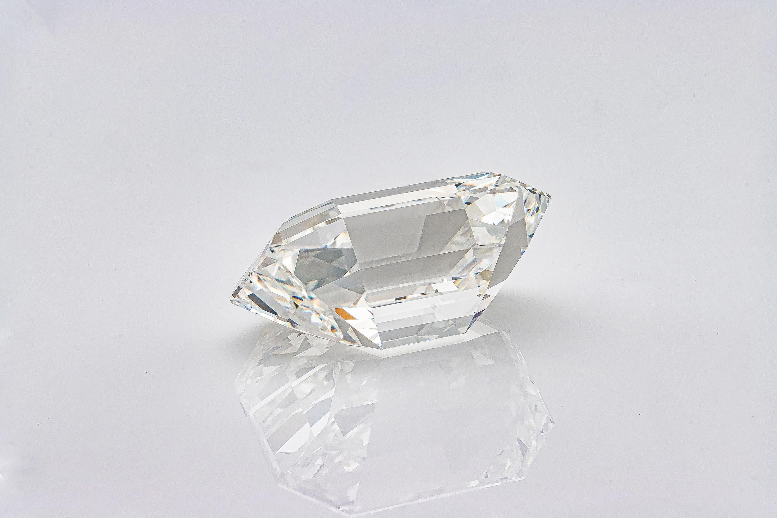 GIA Certified 19.43 Carat Emerald Cut Diamond, H-VVS2 1