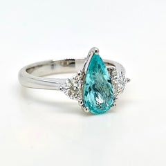 GIA Certified 1.95 Carat Paraiba Tourmaline Fancy Diamond White Gold Ring