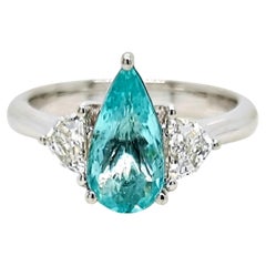 GIA Certified 1.95 Carat Paraiba Tourmaline Fancy Diamond White Gold Ring