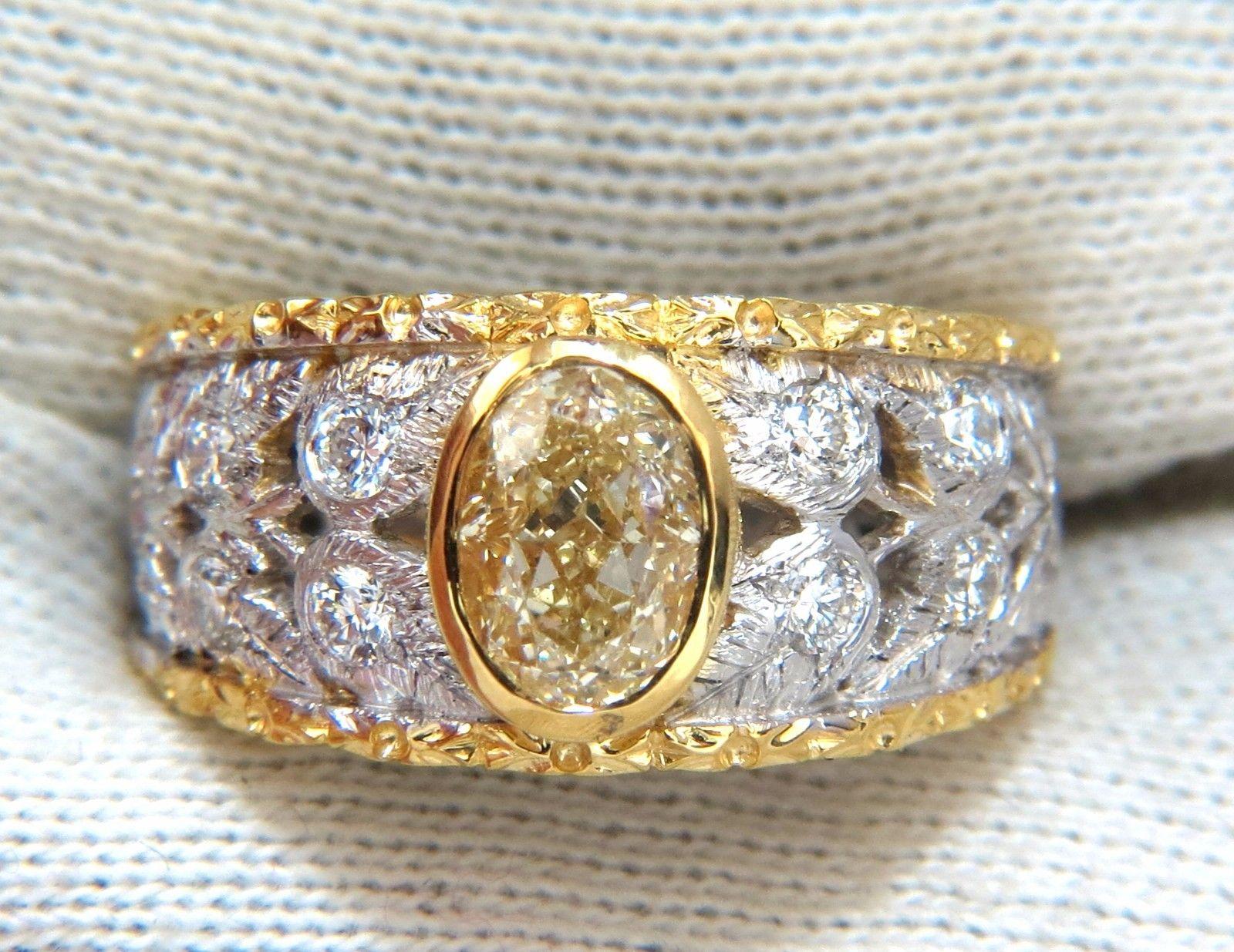 GIA Certified 1.95ct Natural Yellow Diamond Ring 18Kt Golt Rococo Venetian Deco 5