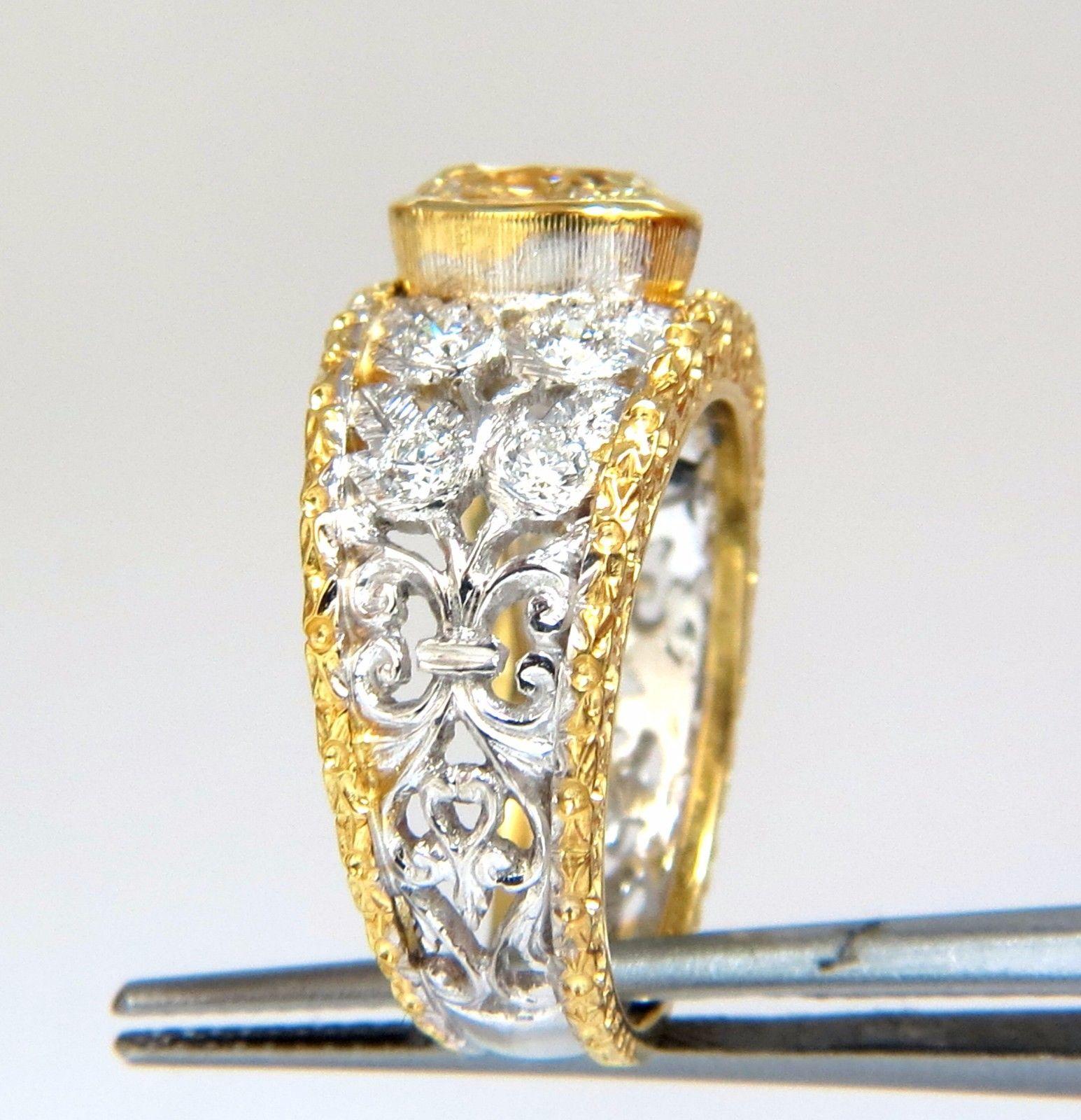 Venetian Rococo Gilt Deco Two Toned.



GIA Natural 1.25ct. Fancy Yellow Diamond Ring. 

Oval Prime gorgeous 

Please refer to GIA copy for the diamonds specifications. 

U-V Color

VS-1 Clarity 

Report: 2165734758

 Side diamonds: .70ct.  

Round,