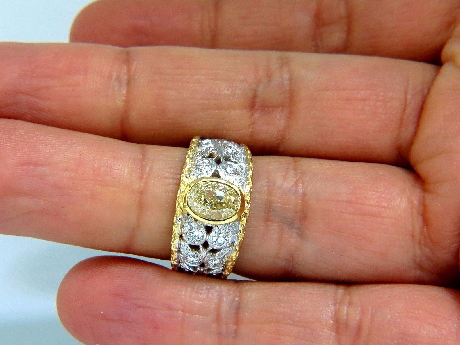 GIA Certified 1.95ct Natural Yellow Diamond Ring 18Kt Golt Rococo Venetian Deco 4