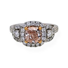 GIA Certified 1.96 Carat Pink Diamond White Gold Ring