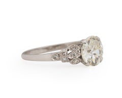 GIA Certified 1.97 Carat Art Deco Diamond Platinum Engagement Ring