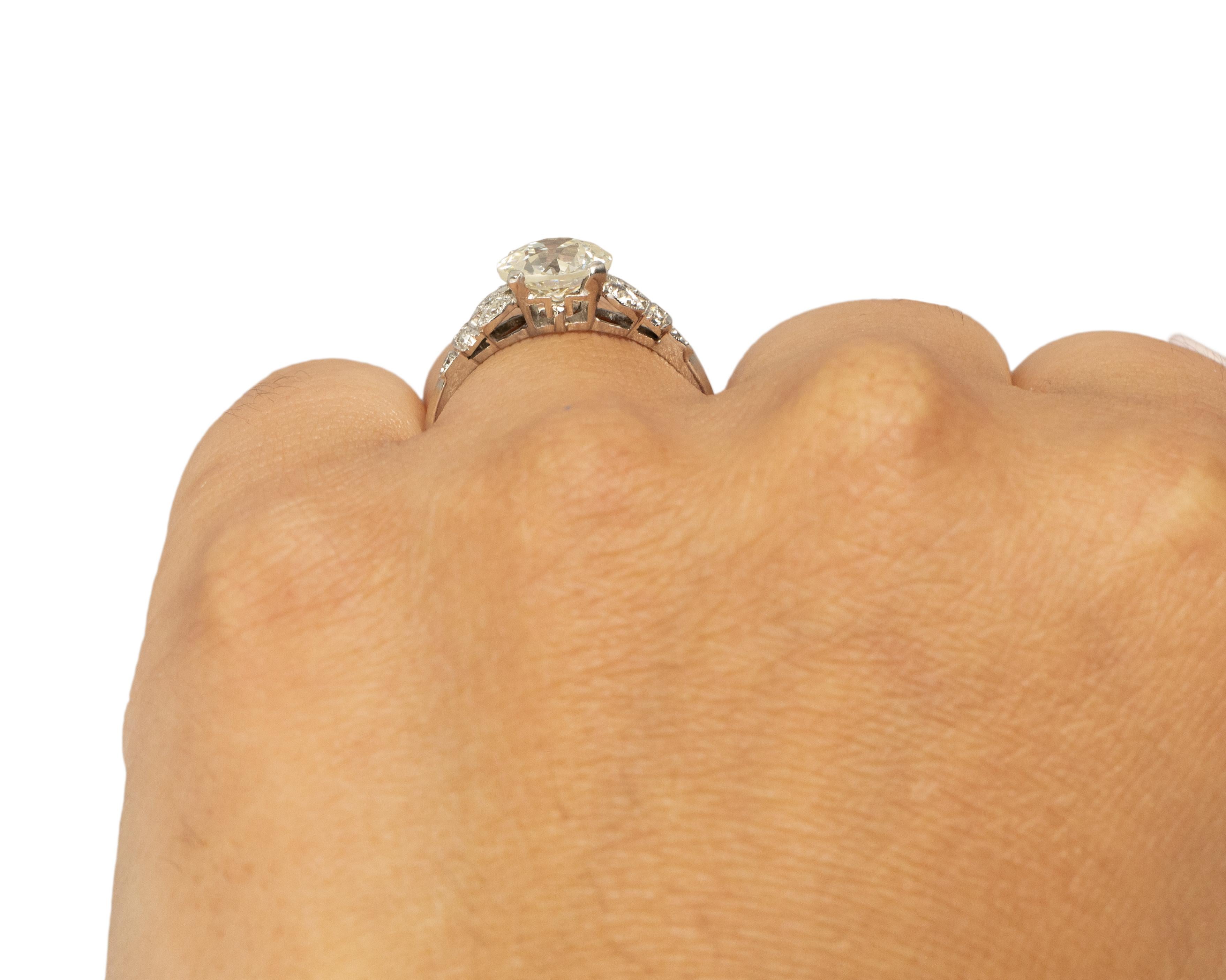 GIA Certified 1.97 Carat Art Deco Diamond Platinum Engagement Ring For Sale 1