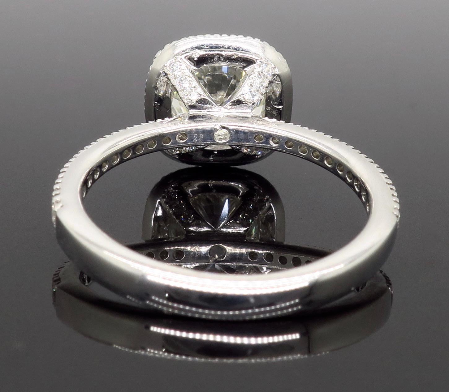 GIA Certified 1.97 Carat Diamond Halo Engagement Ring 4