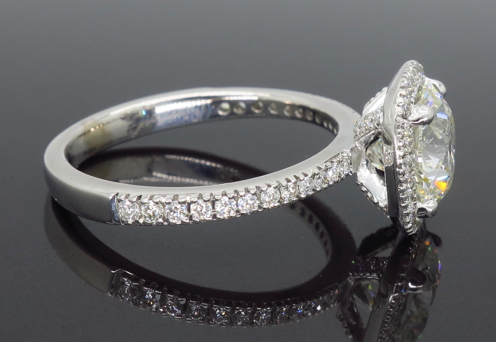 GIA Certified 1.97 Carat Diamond Halo Engagement Ring 6