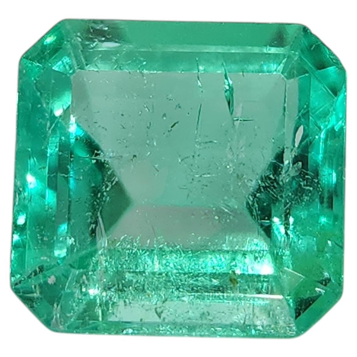 GIA Certified 1.97ct Colombian Emerald, Octagonal Cut, Unisex, 1990