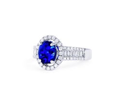 GIA Certified 1.98 Carats Royal Blue Sapphire Diamond 18k Gold Ring