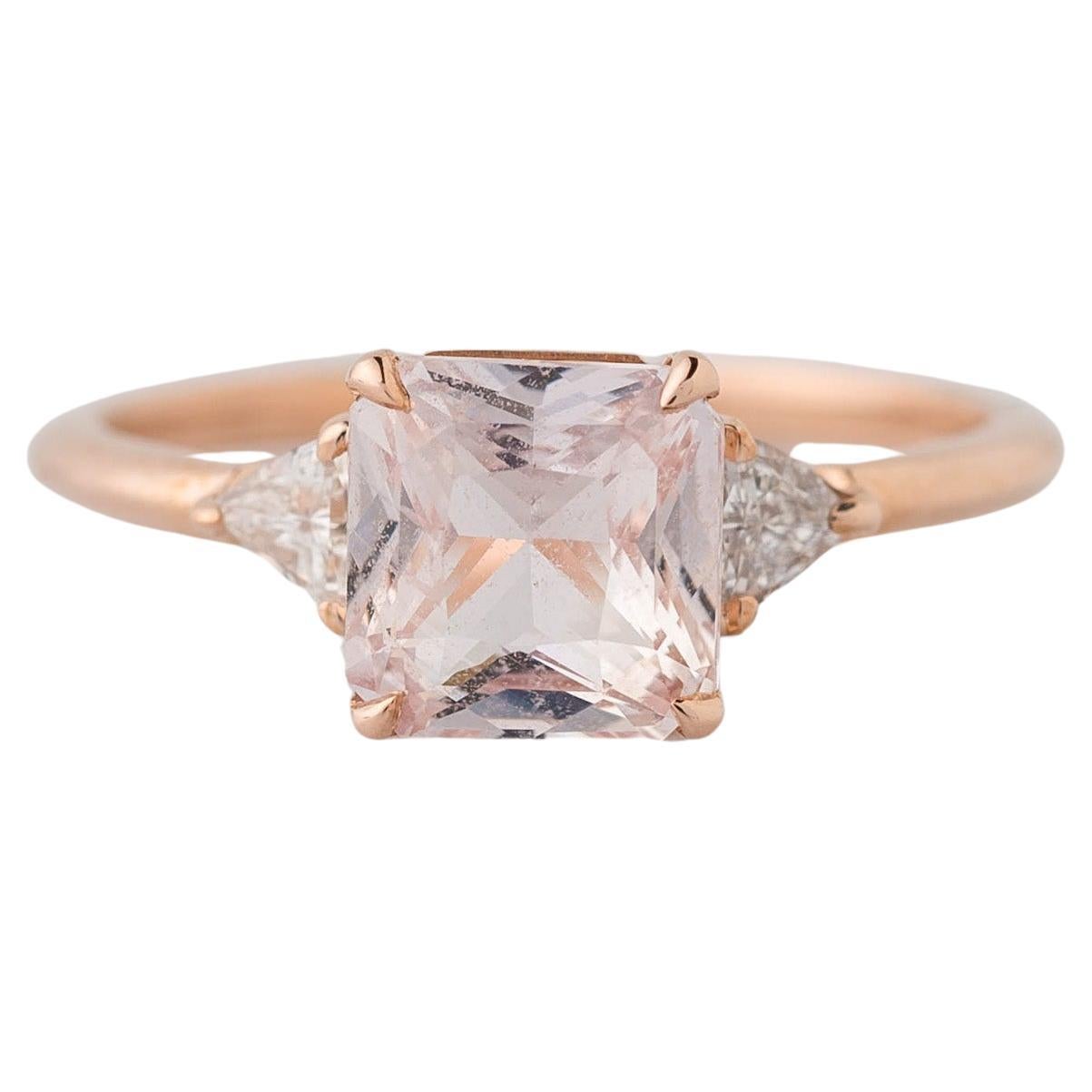 GIA Certified 1.98 Ct. Natural Light Pink Sapphire Diamond Engagement Ring  For Sale