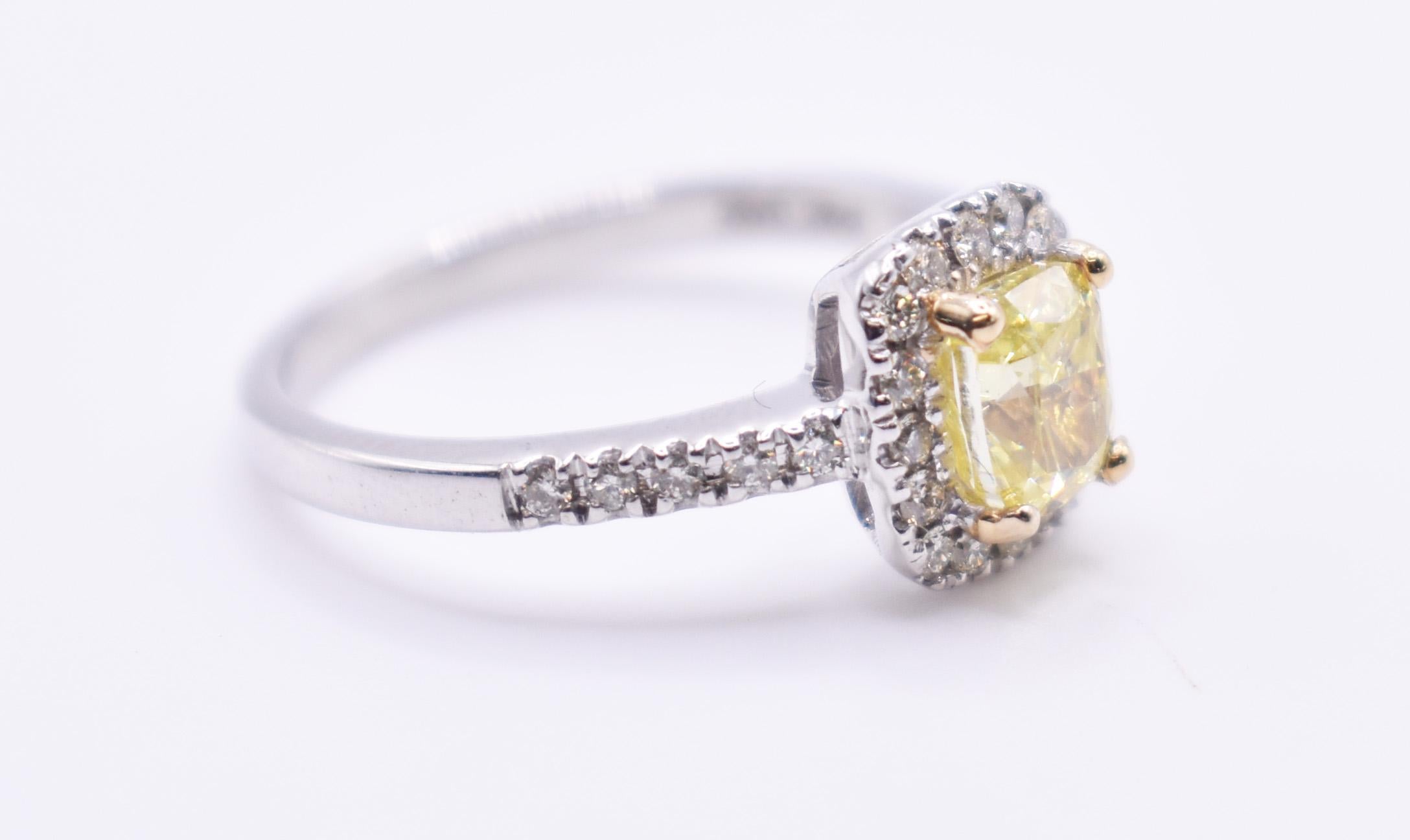 1ct yellow diamond ring