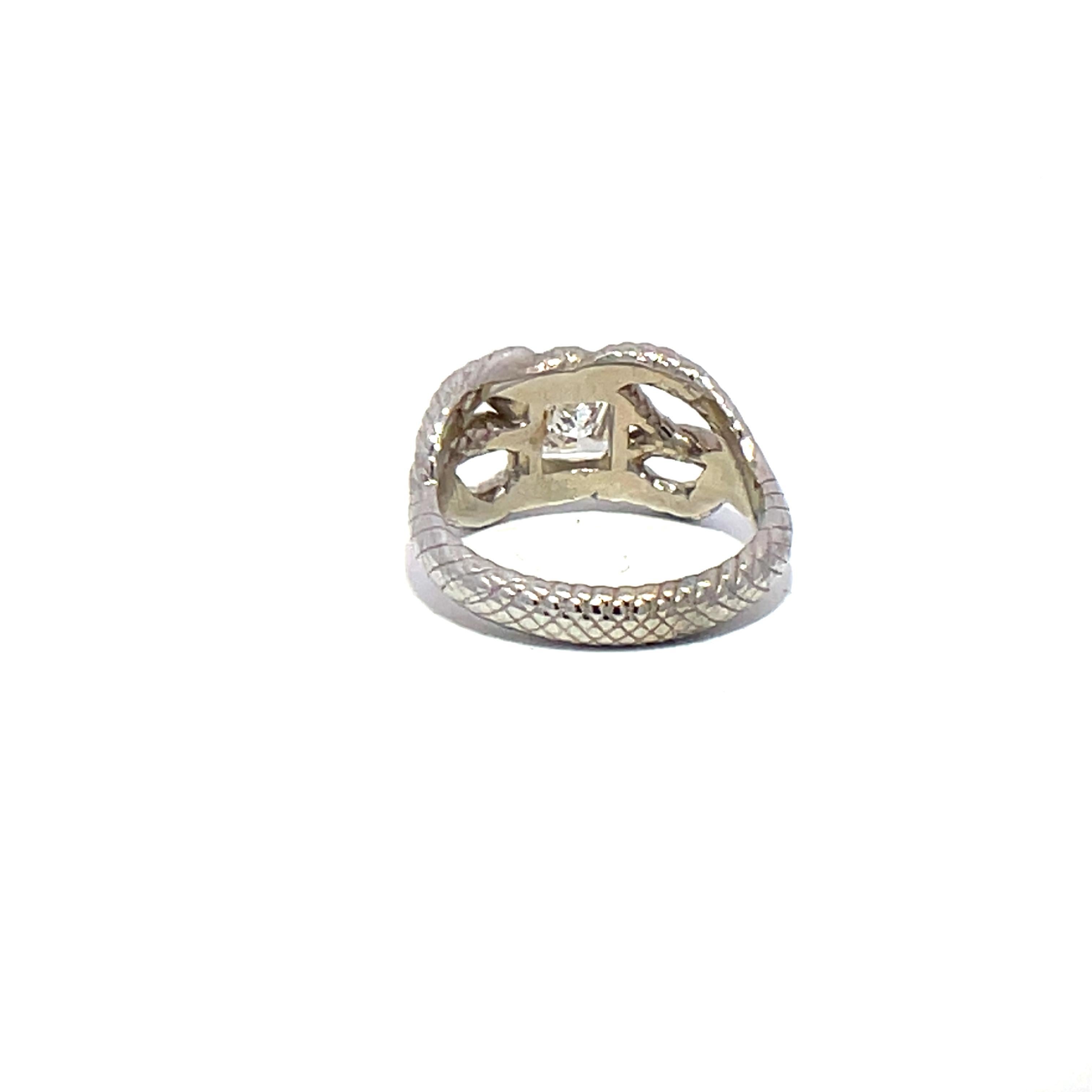 Moderno Anello con diamante da mordere certificato GIA 1ct G VS2 in vendita
