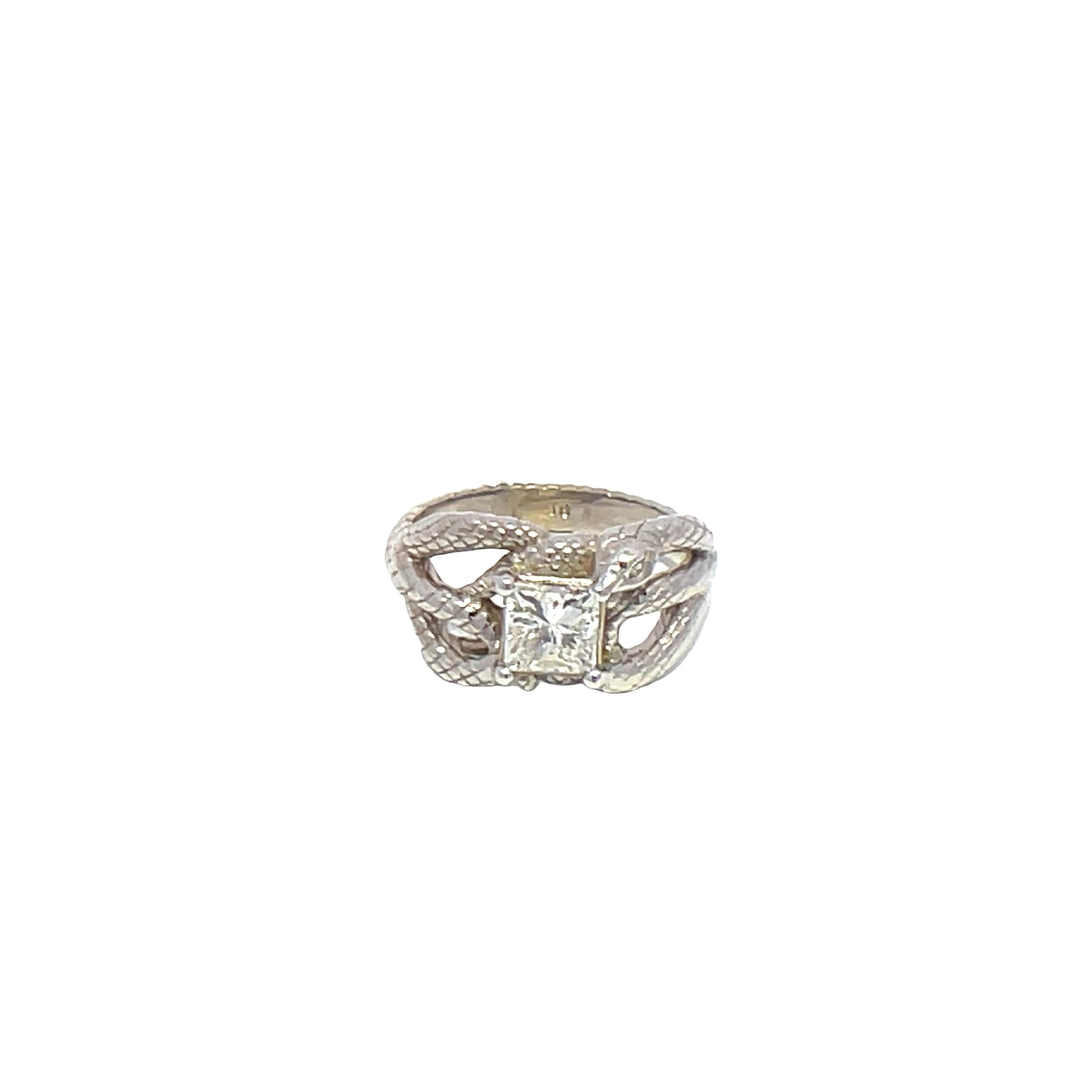 da uomo o donna Anello con diamante da mordere certificato GIA 1ct G VS2 in vendita