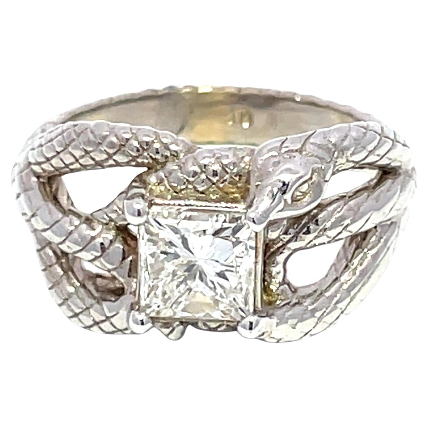 Anello con diamante da mordere certificato GIA 1ct G VS2 in vendita