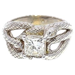 Anello con diamante da mordere certificato GIA 1ct G VS2