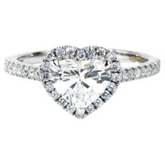GIA Certified 1ct Heart-Cut Diamond Halo Engagement Ring in 950 Platinum GIA Certified 1ct Heart-Cut Diamond Halo Engagement Ring in 950 Platinum