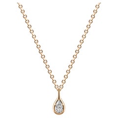 GIA Certified 1ct Pear Diamond Pendant Necklace