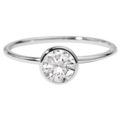 GIA Certified 1ct Round-Cut Diamond Solitaire Engagement Ring in 18K White Gold (Bague de fiançailles solitaire en or blanc 18 carats)