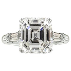 GIA Certified 2 Carat Asscher Cut Diamond 18 Kt White Gold Ring