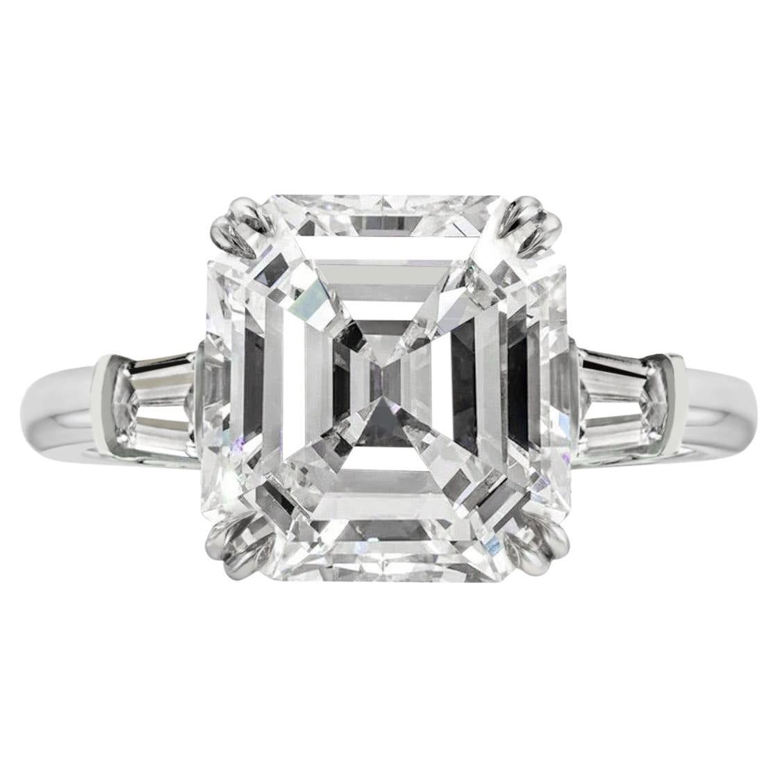 GIA Certified 2 Carat Asscher Cut Diamond 18 Carats White Gold Ring