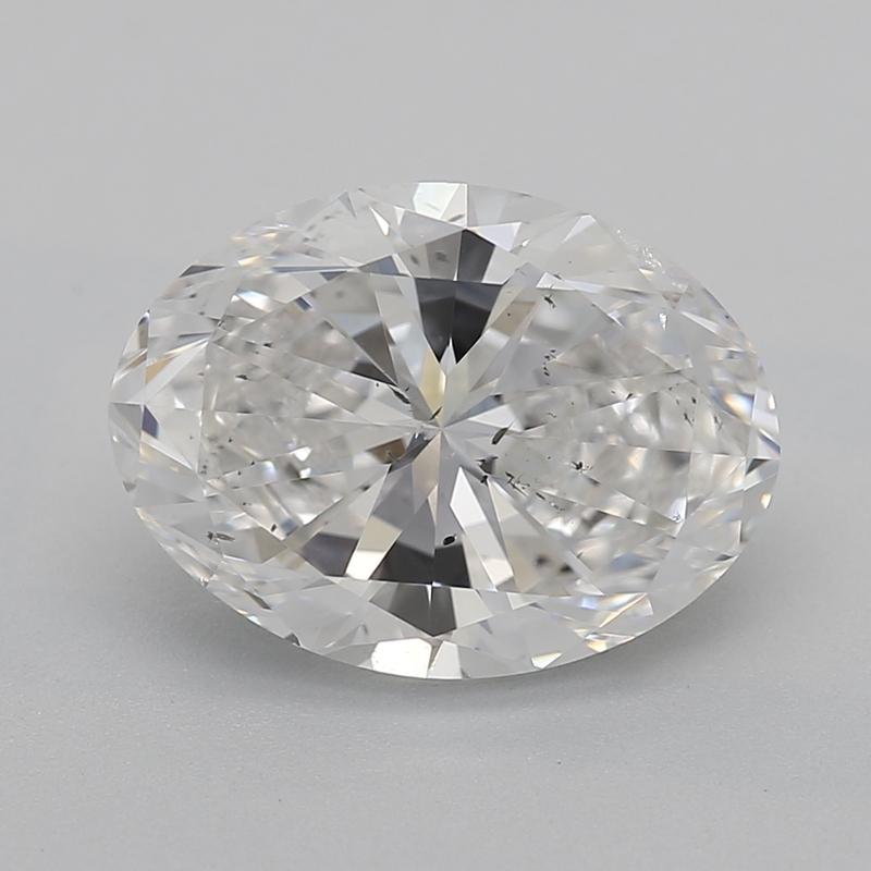 Dieser strahlende Diamantring ist eine fesselnde Mischung aus Eleganz und modernem Design, mit einem atemberaubenden ovalen Mittelstein mit einem Gewicht von 2. Sein exquisites F und SI2 sorgen dafür, dass er in jedem Licht wunderschön funkelt,