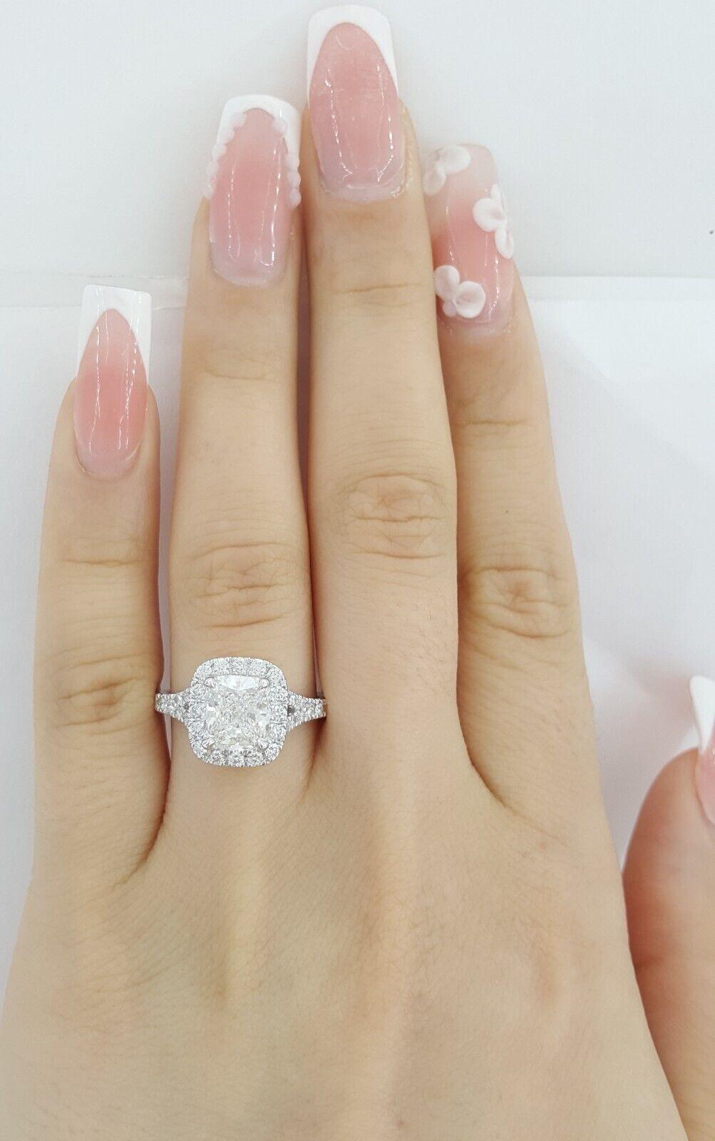 Modern GIA Certified 2 Carat Cushion Cut Diamond Ring For Sale