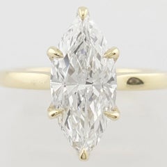 GIA Certified 2 Carat D Flawless Marquise Diamond Solitaire Engagement Ring