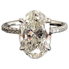 GIA Certified 2 Carat D SI1 Oval Cut Diamond Natural Engagement Ring