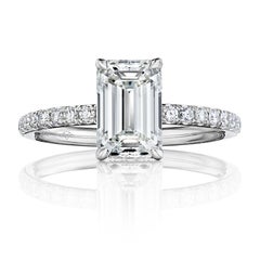 GIA Certified 2 Carat D VVS2 Emerald Diamond Engagement Ring "Madison"