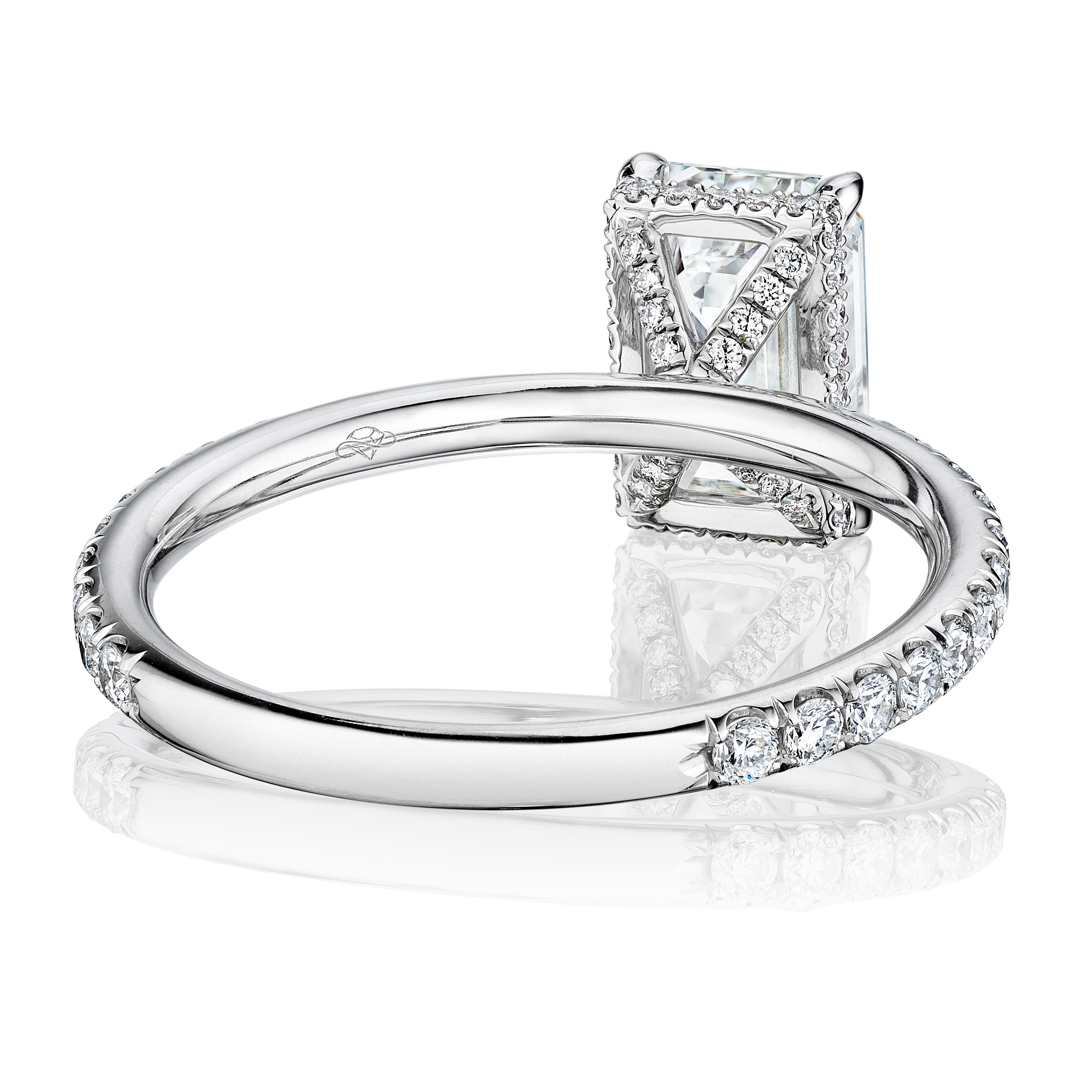 Modern GIA Certified 2 Carat D VVS2 Emerald Diamond Engagement Ring 