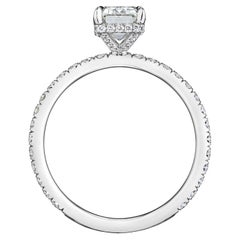 Bague de fiançailles Madison avec diamant émeraude certifié GIA de 2 carats D VVS2