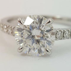 GIA Certified 2 Carat Diamond Engagement Ring in 14k White Gold