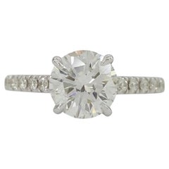GIA Certified 2 Carat Diamond Engagement Ring in 14k White Gold