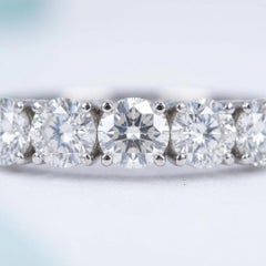 GIA Certified 2 Carat Diamond Five-Stone Platinum Band Ring