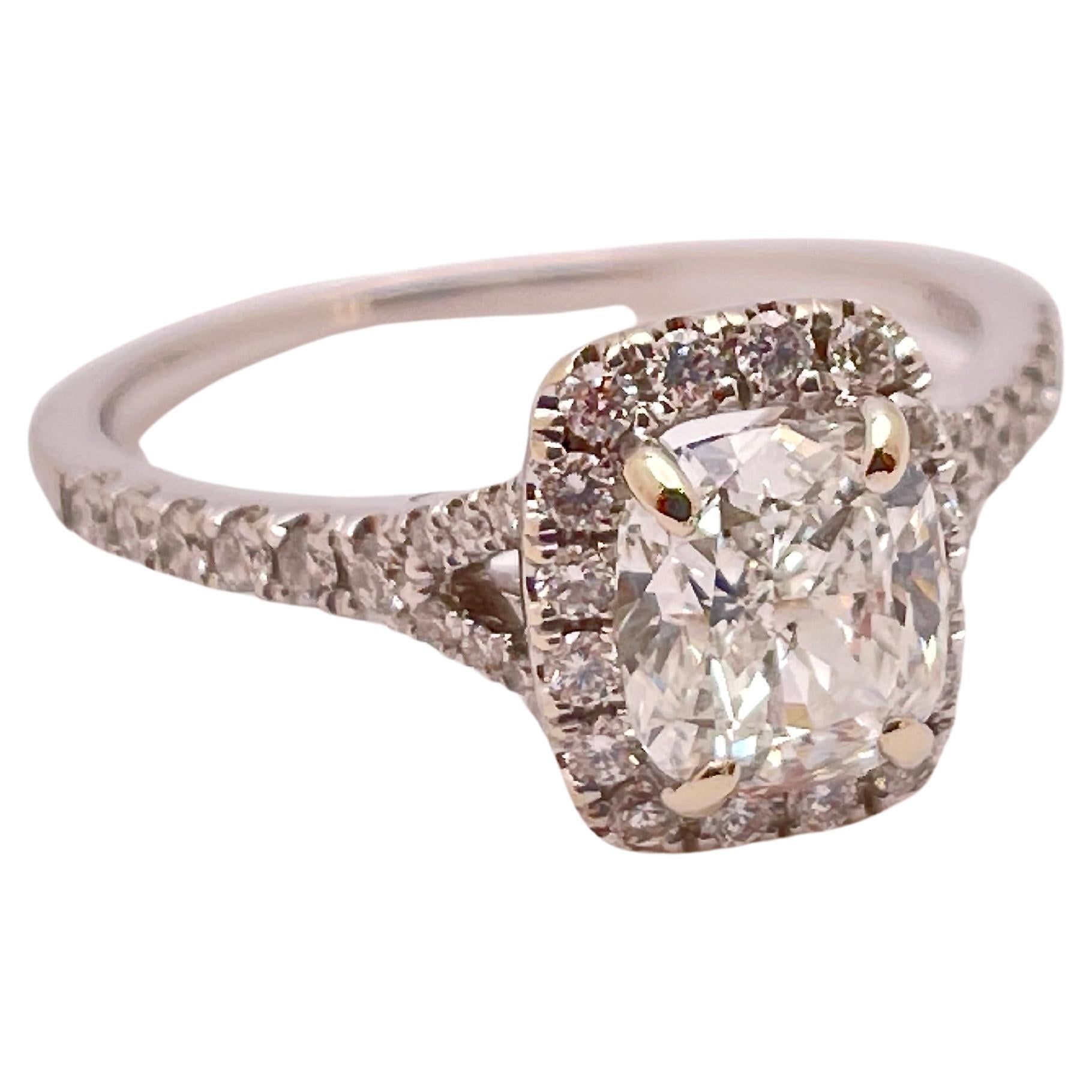 GIA Certified 2 Carat Diamond Platinum Ed.B Engagement Ring For Sale