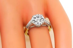 GIA Certified 2 Carat Diamond Platinum Gold Engagement Ring