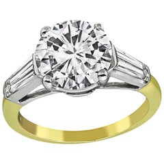 GIA Certified 2 Carat Diamond Platinum Gold Engagement Ring