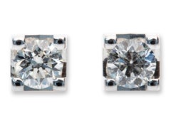 GIA Certified 2 Carat E-F Color VS Round Cut Diamond Contemporary Studs Earrings