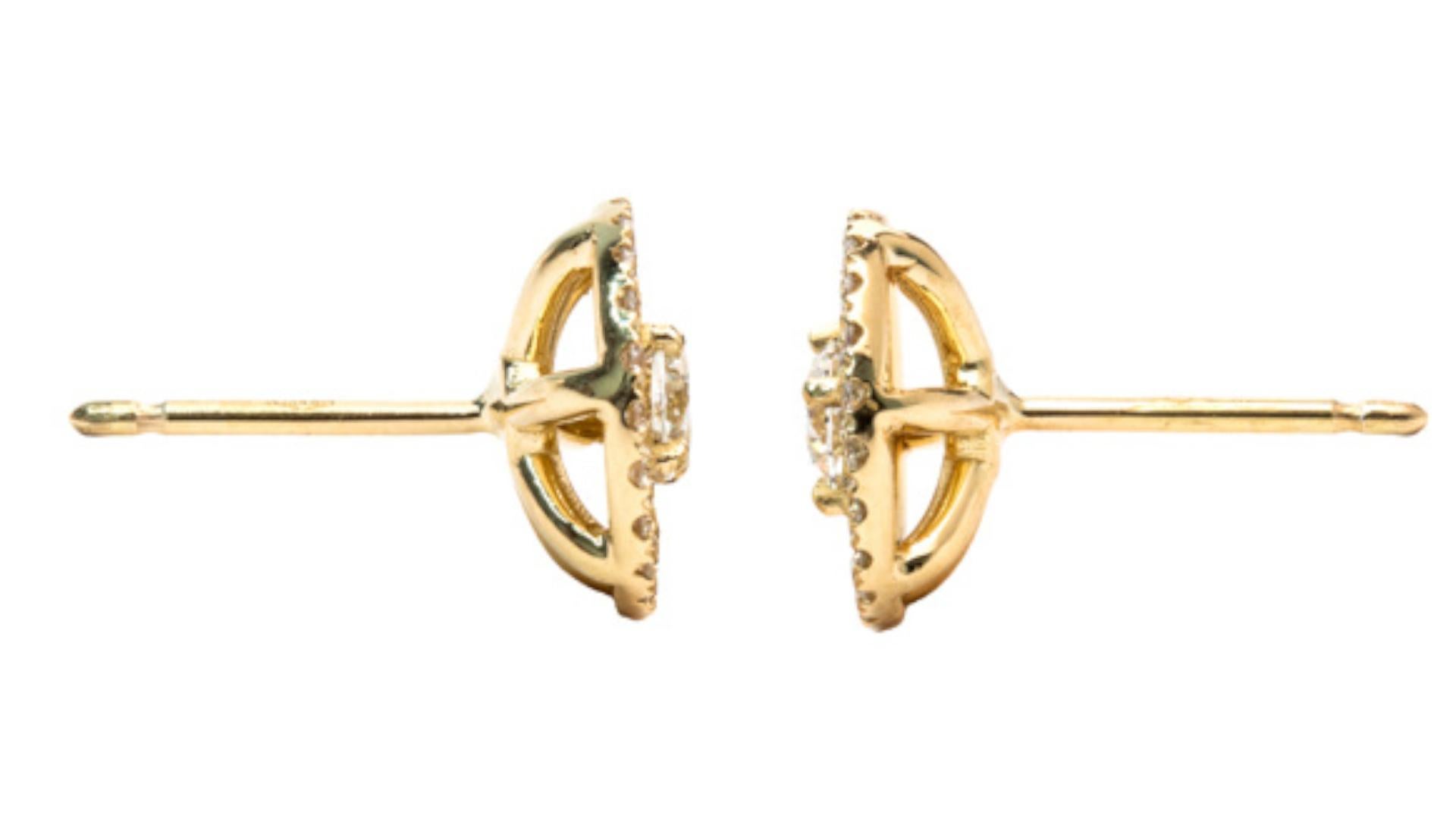 Clous d'oreilles halo de diamants de 2 carats de couleur E-F et de taille ronde VS certifiés GIA Neuf - En vente à Rome, IT