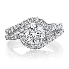 GIA Certified 2 Carat E VS1 Round Diamond Engagement Ring "Madison Jacket"