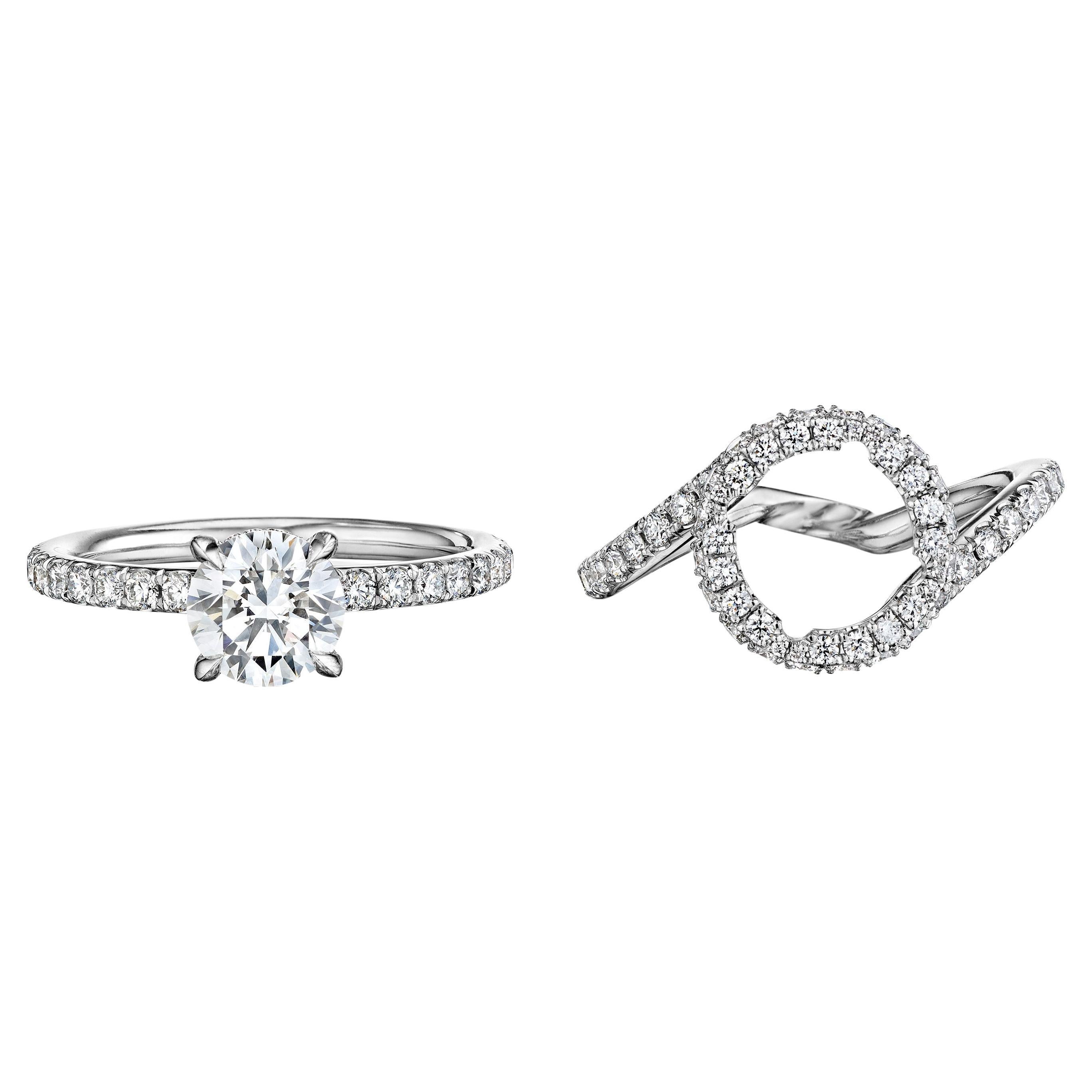 GIA Certified 2 Carat E VS1 Round Diamond Engagement Ring "Madison Jacket"