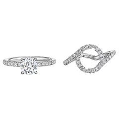 Bague de fiançailles « Madison Jacket » avec diamant rond de 2 carats certifié GIA E VS1