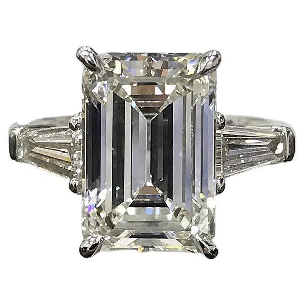 GIA Certified 2 Carat Emerald Cut Diamond Engagement Ring FLAWLESS Clarity