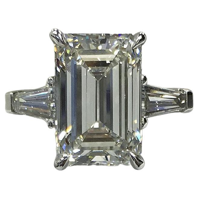 Edwardian 5.02 Carat E/VVS2 Oval Cut Diamond Engagement Ring by